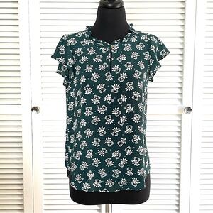 LOFT Floral Green Women's Top